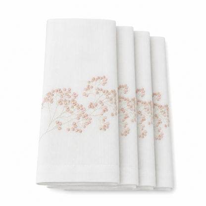 Soft Taupe Wildflower Napkin 20"X20" Set of 4