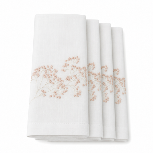 Soft Taupe Wildflower Napkin 20"X20" Set of 4