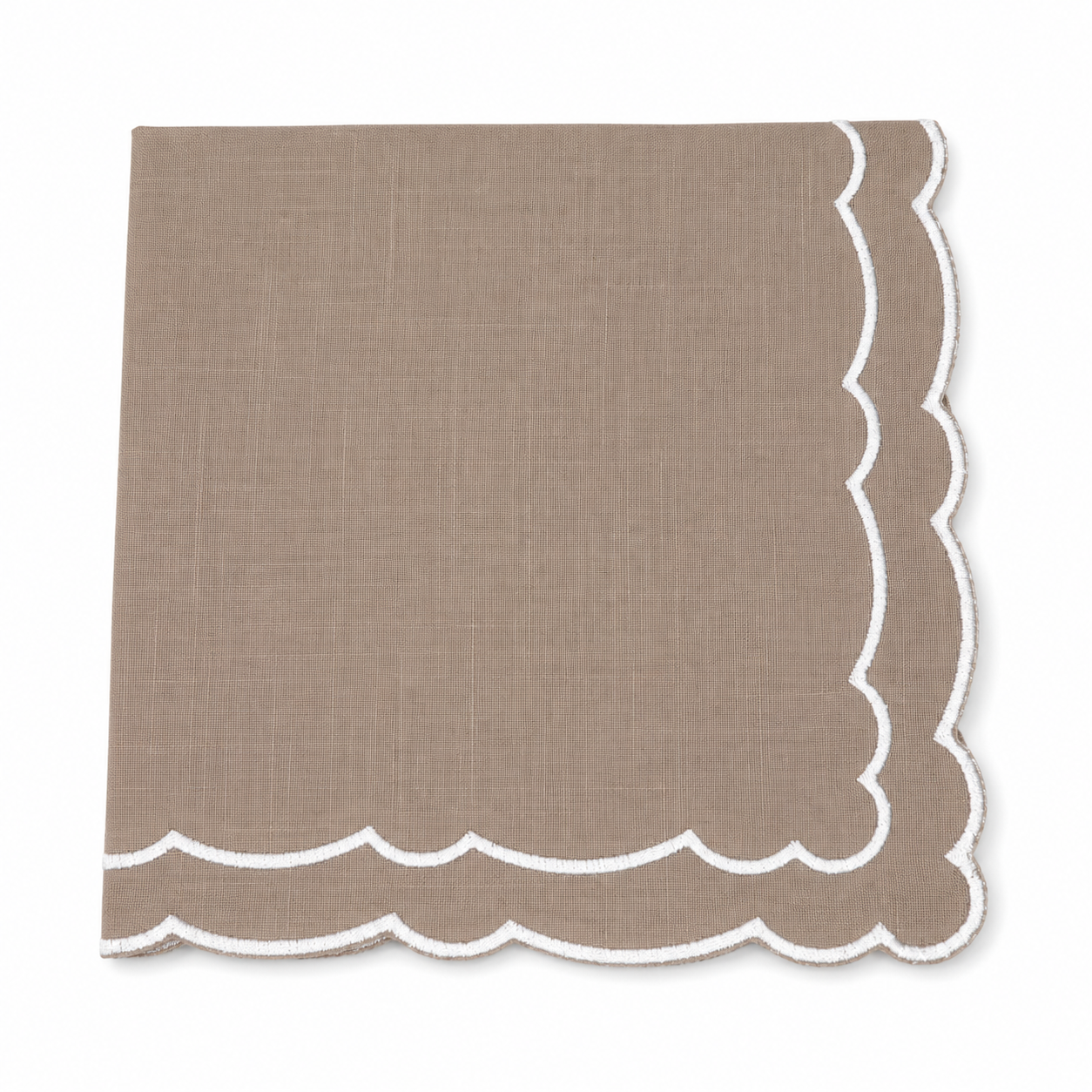 Scallop Napkin 20x20 Taupe Set of 4