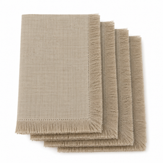 Natural Fringe Napkin 20"X20" Set of 4
