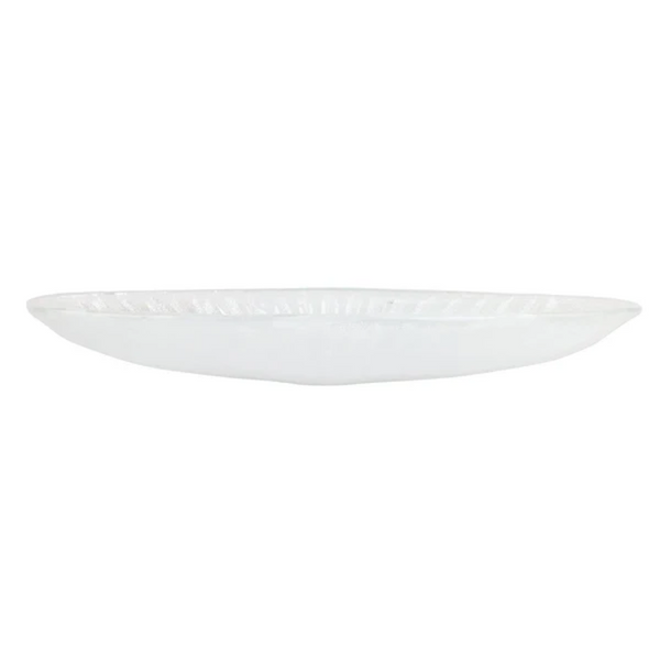 Onda White Glass Long Oval Bowl