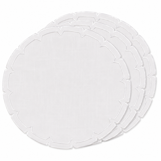 Embroidered Modern Double Layer Charger 15” Set of 4