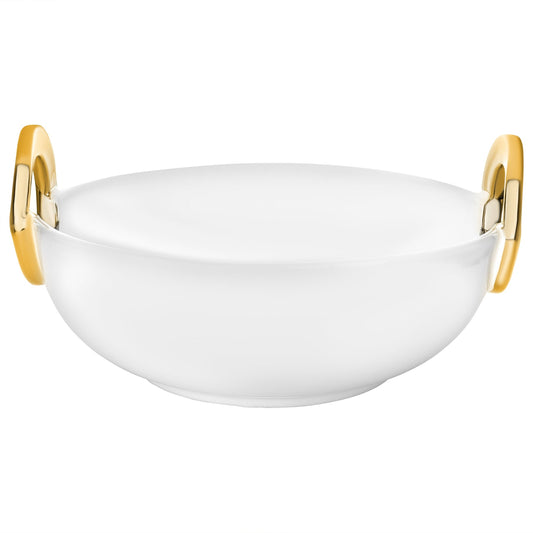 Ceramic Bowl with Gold Loop Handle