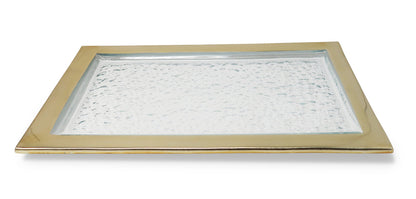 Oblong Tray with Gold Border