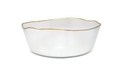 Gold Rim Clear Organic Salad Bowl