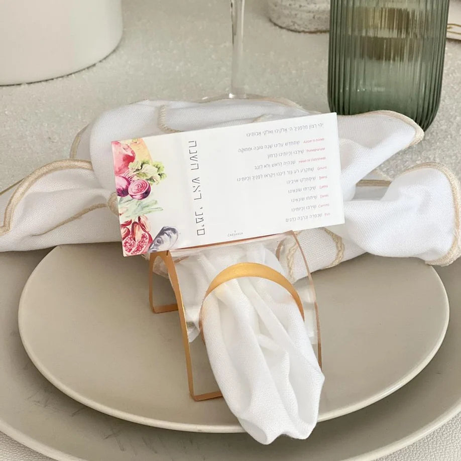 Simanim Place cards Watercolor Design 4pk
