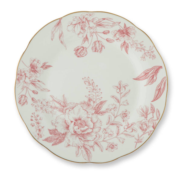 Vintage Pink Scalloped Gold Rim Salad Plate 8” Set of 4