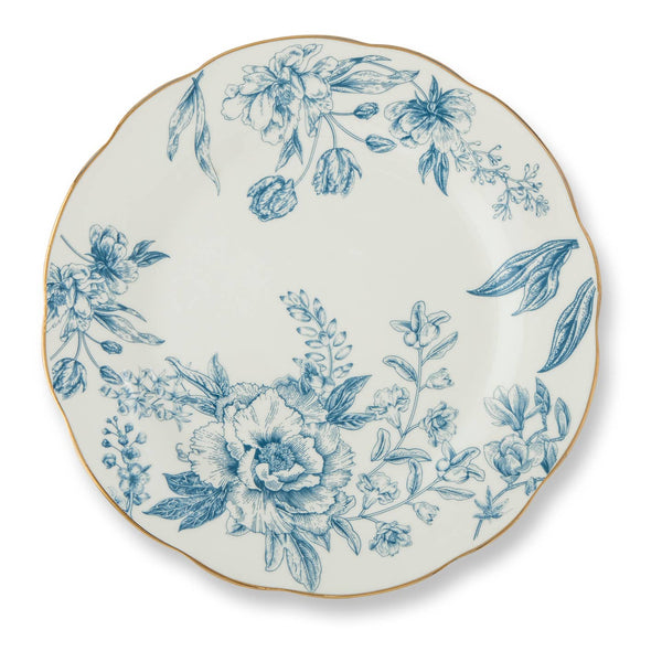 Blazer Toile Scalloped Gold Rim Salad Plate 8” Set of 4