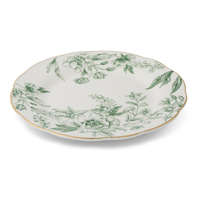 Elm City Toile Scalloped Gold Rim Salad Plate 8” Set of 4