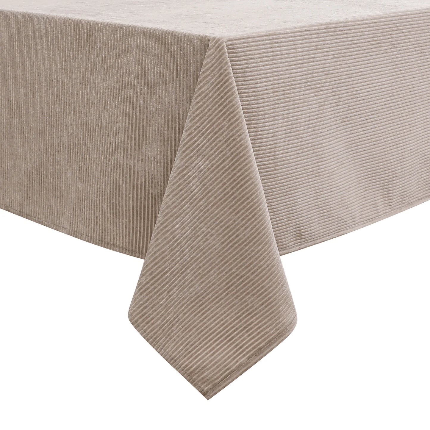 Velvet Taupe Ribbed Tablecloth