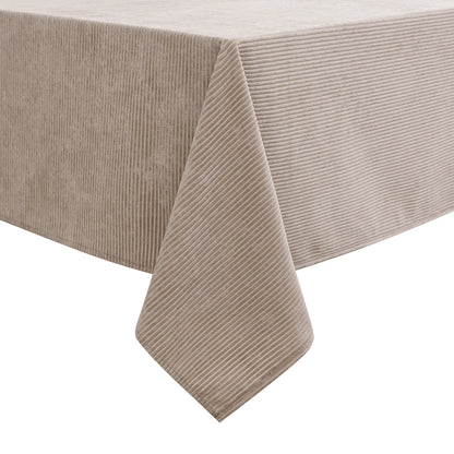 Velvet Taupe Ribbed Tablecloth