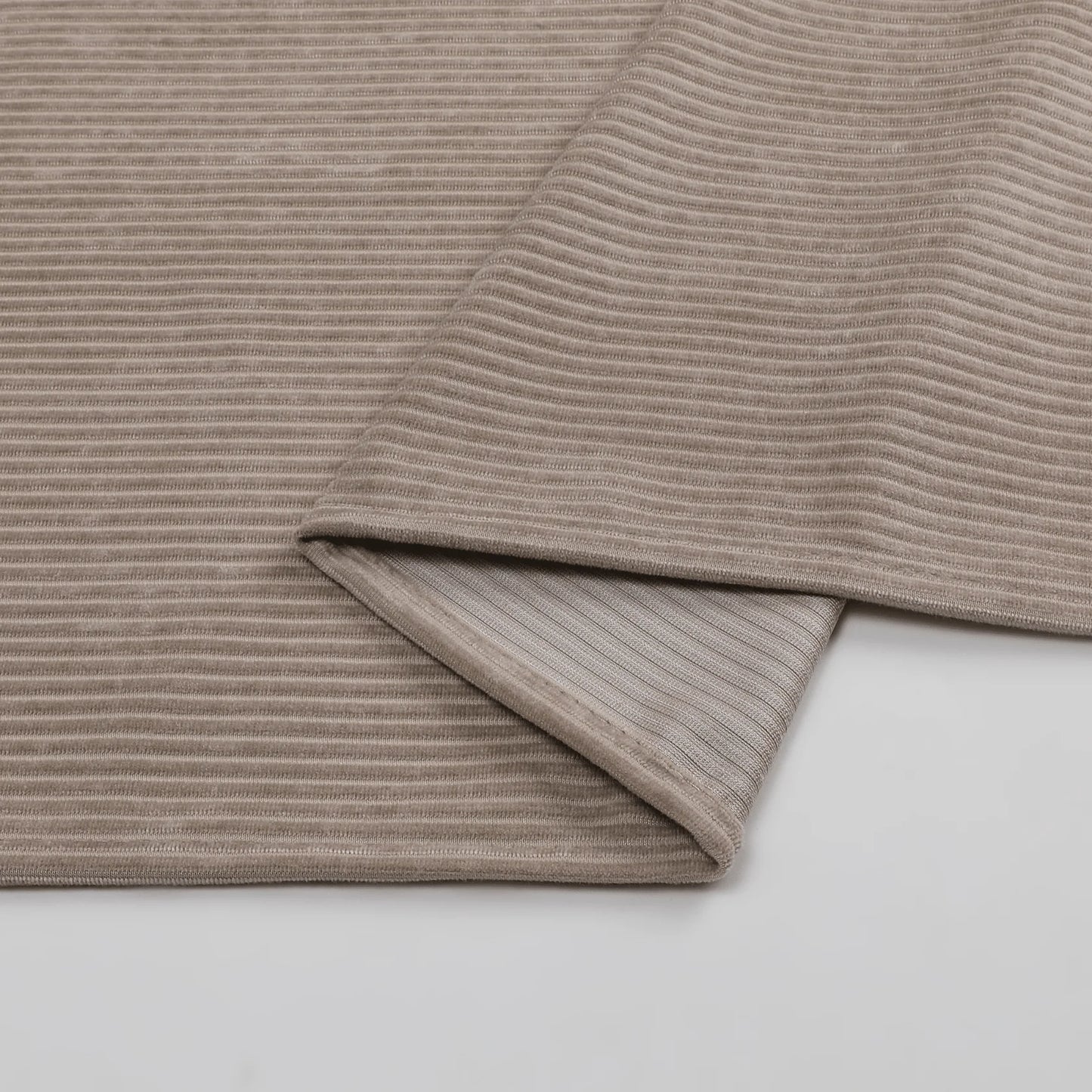 Velvet Taupe Ribbed Tablecloth