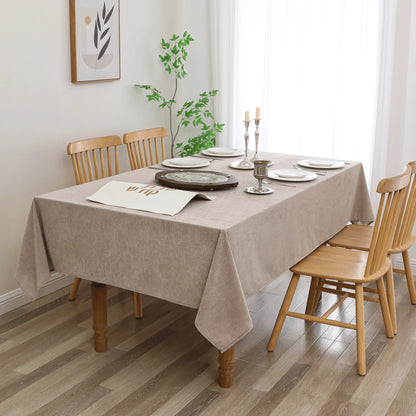 Velvet Taupe Ribbed Tablecloth