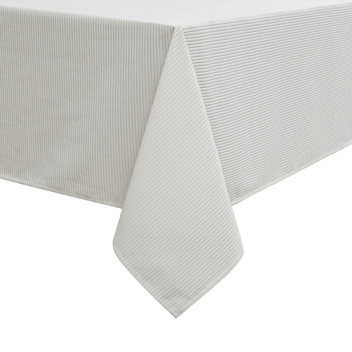 Velvet Ribbed White Tablecloth