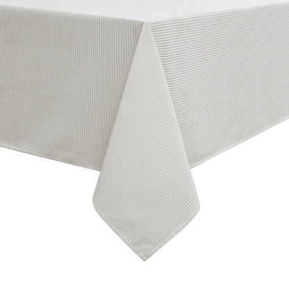 Velvet Ribbed White Tablecloth