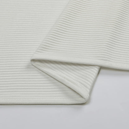 Velvet Ribbed White Tablecloth