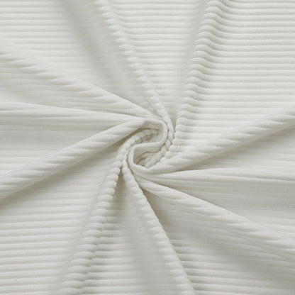 Velvet Ribbed White Tablecloth