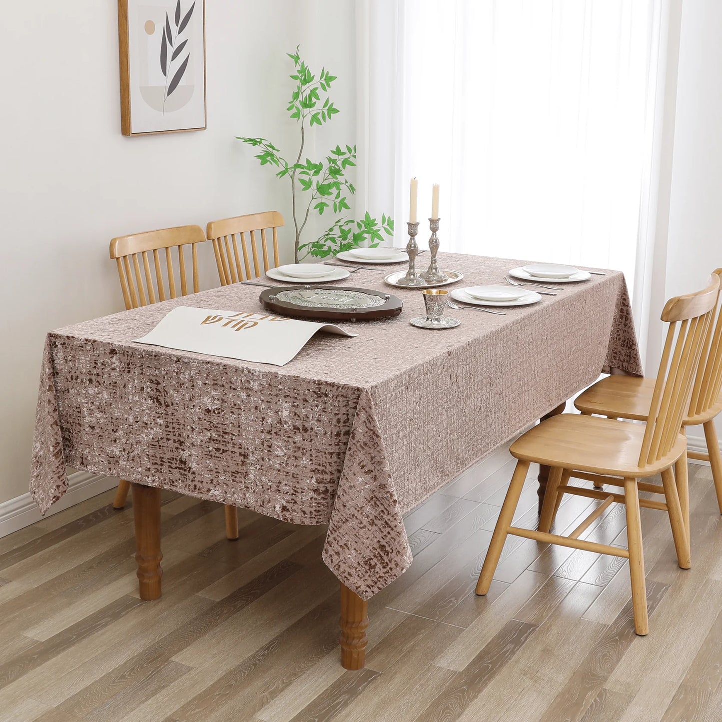 Velvet Patina Blush Taupe Tablecloth