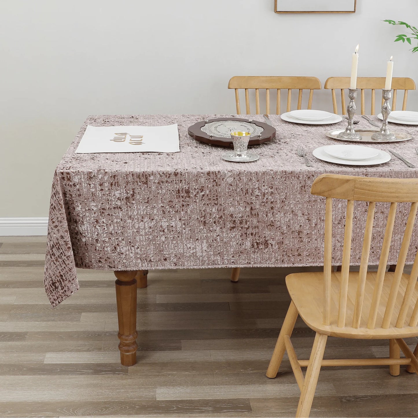 Velvet Patina Blush Taupe Tablecloth