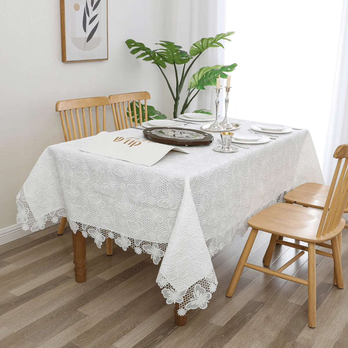 Lace Butterfly Lined Tablecloth