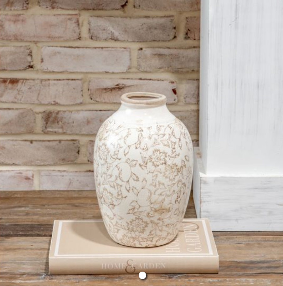 10.25” Beige Heirloom Vase
