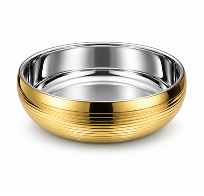 Gold Striped Double Wall Bowl