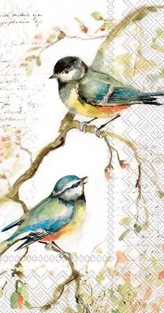Happy Little Titmice Guest Towel 16pk