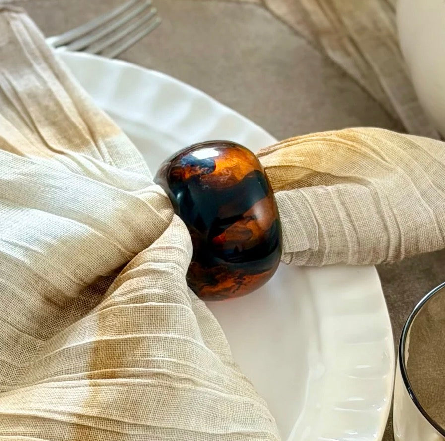 Tortoise Sphere Napkin Ring Set of 4
