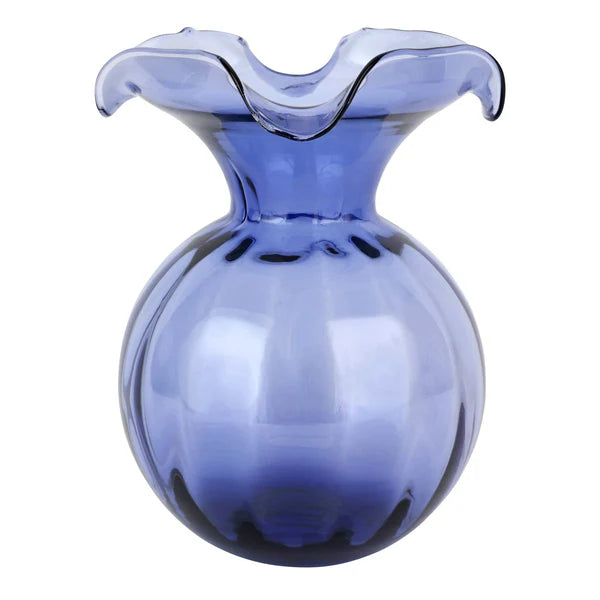 Vietri Hibiscus Glass Indigo Vase