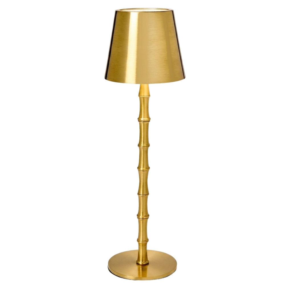LED Cordless Gold Bamboo Lamp