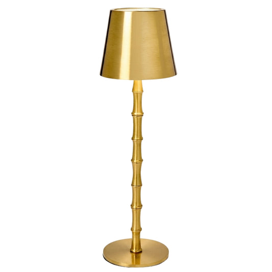 LED Cordless Gold Bamboo Lamp