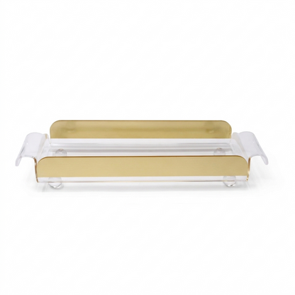 Rectangle Gold Side Tray with Cover