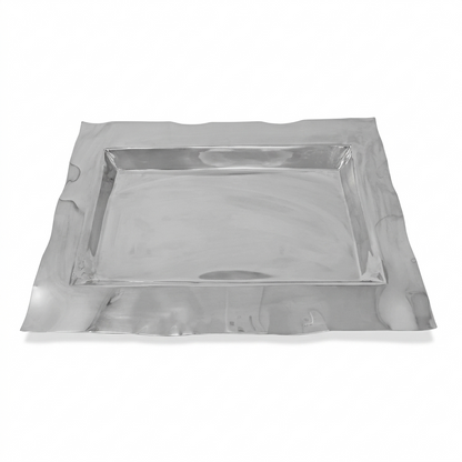 Stainless Steel Tray with Wavy Edge 17.75 x 11.75