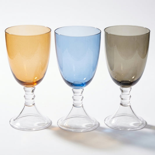 Iris Glass Goblet with Clear Stem 18oz