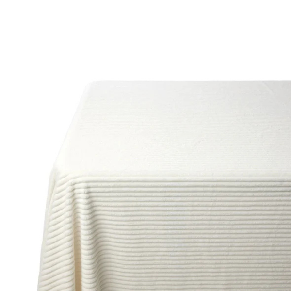 Lisbon Cream Ribbed Velvet Tablecloth
