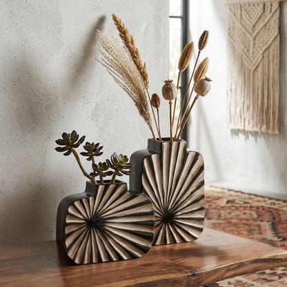 Black/White Textured Vase