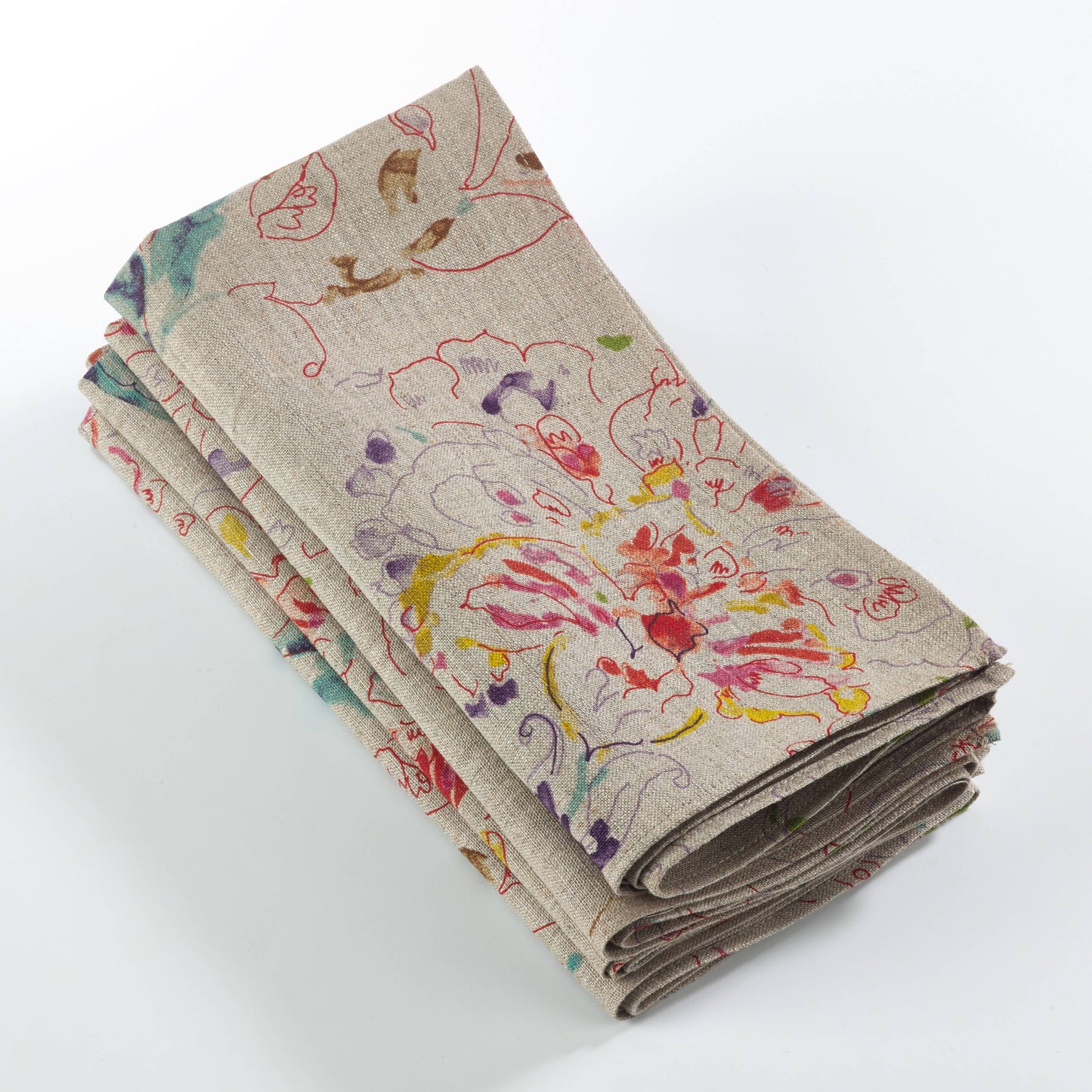 Abstract Floral Dinner Napkins: Marigold 20" Set of 4