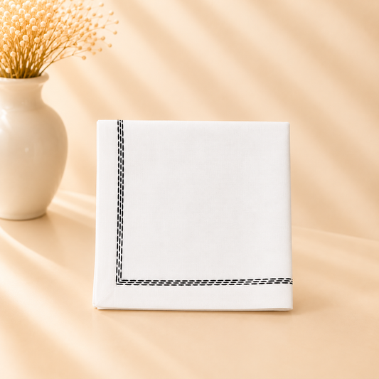 Black 3 Lines Napkin 20" X 20" (set of 4)