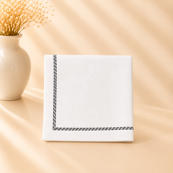 Black 3 Lines Napkin 20" X 20" (set of 4)