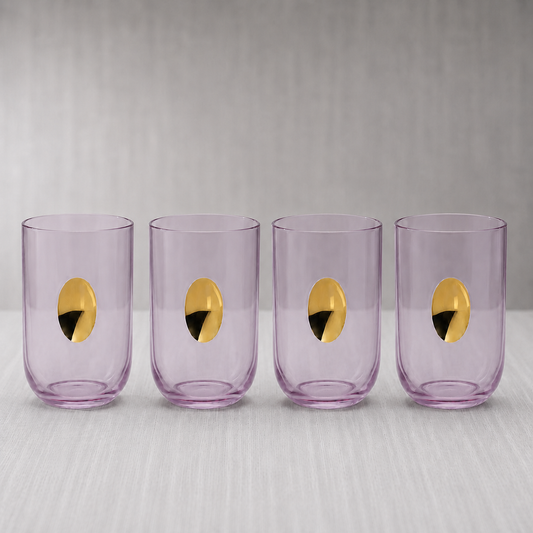 Aperitivo Tumbler w/ Gold Accent Peony Pink -Set of 4