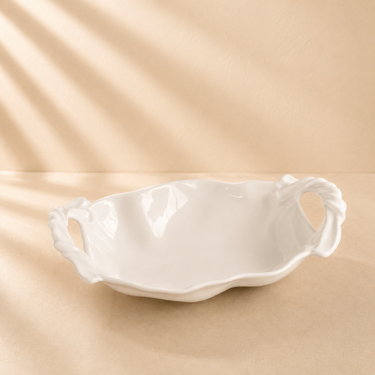 Vida Sasha White Round Medium Bowl