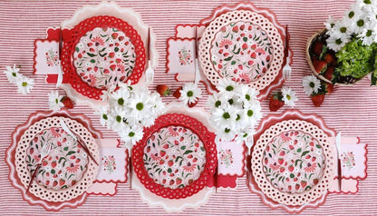 Pink Basketweave Dinner Paper Plates 8pk