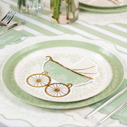 Floral Elegance Sage Dessert Plates 8pk