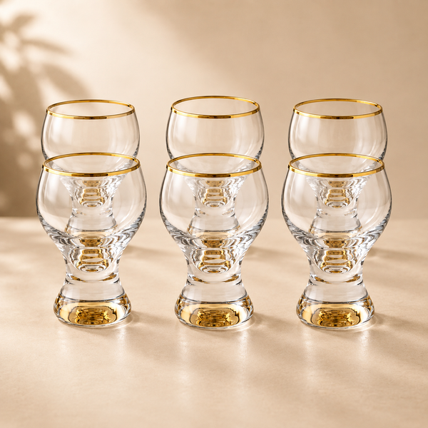 Gold Rim Stem Shot Glasses-6