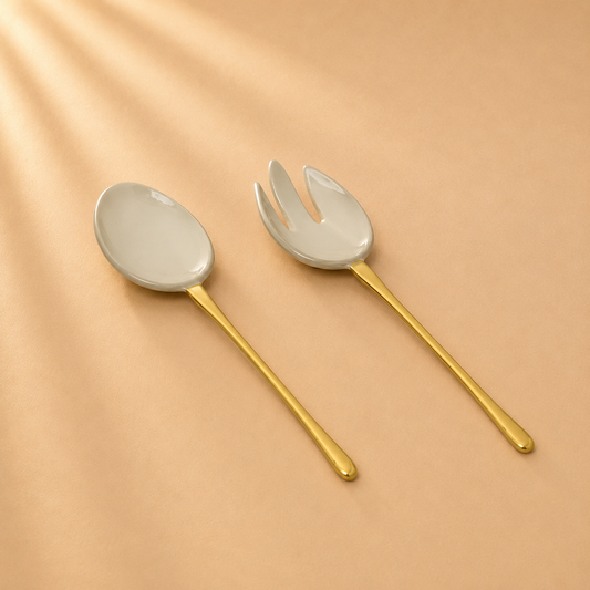 Droplet Gold Handle Salad Servers