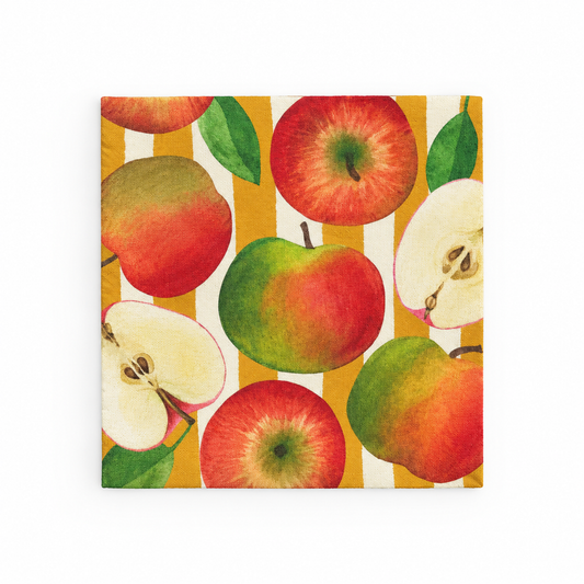 Apple and Stripe Cocktail Napkin 20pk