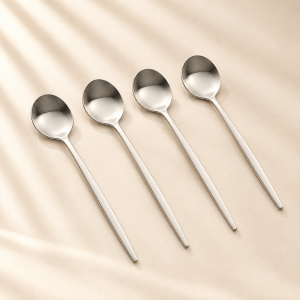 Brushed Silver Dip Spoons-4 Pc