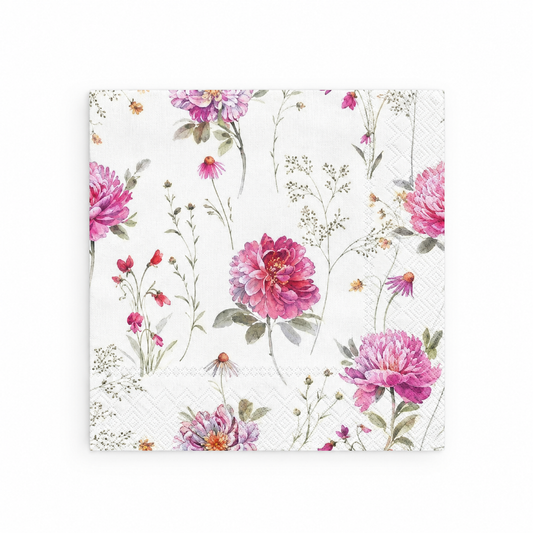 Partout Des Fleurs Cocktail Napkins 20pk