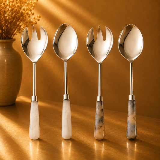 Azure Resin Salad Servers