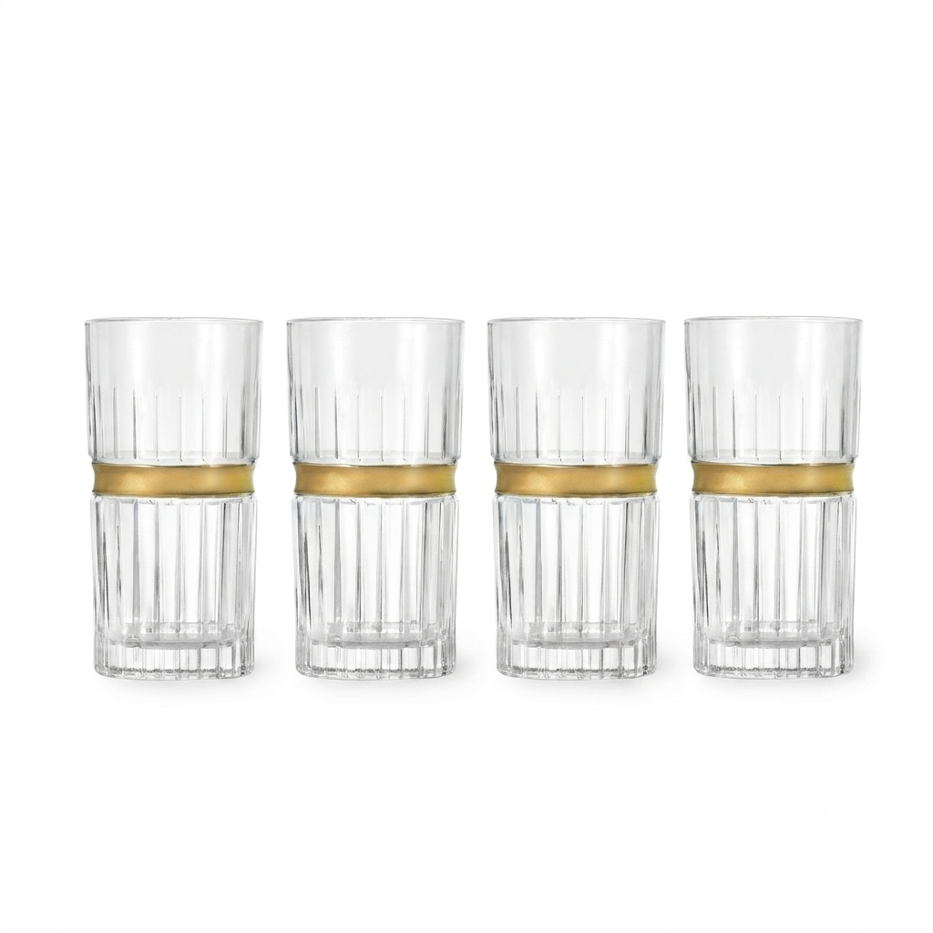 Regine High Ball Gold Banded Set of 4